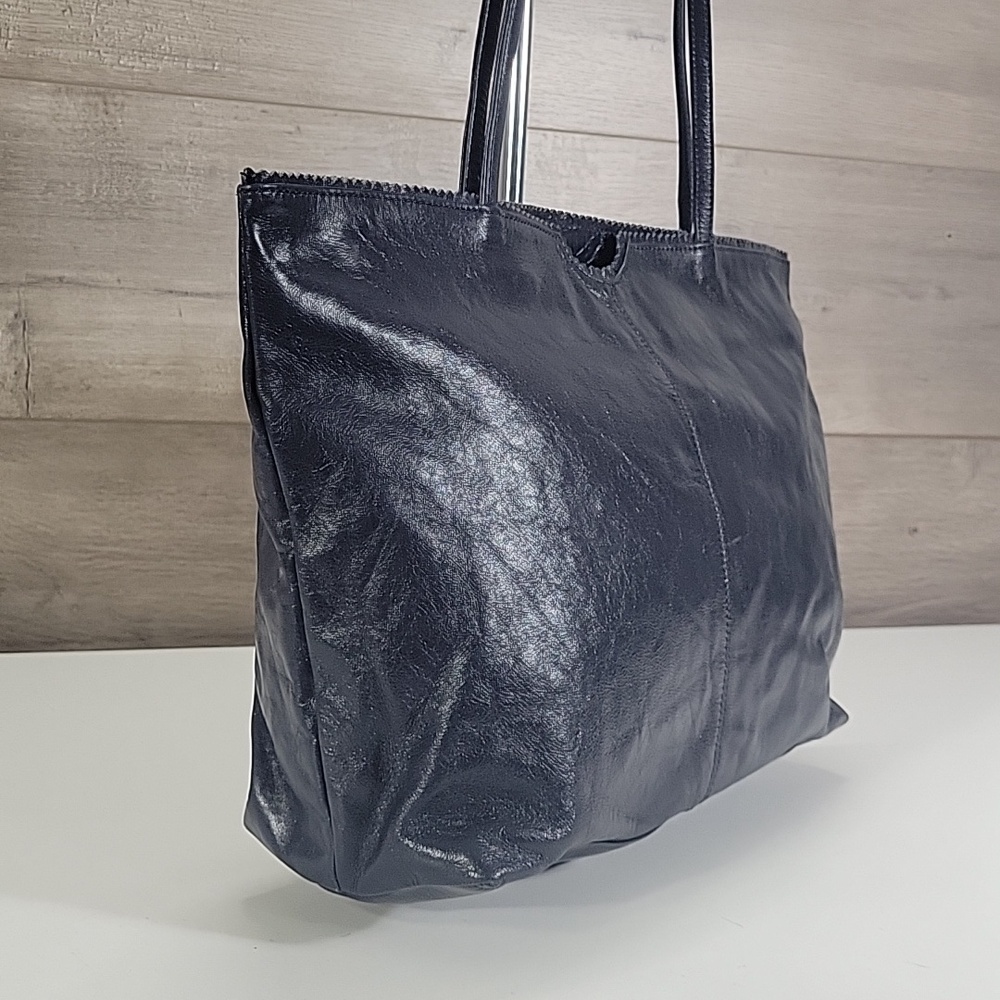 Latico for Anthropologie Leather Navy Tote Bag - Classic Everyday Shoulder Bag - Picture 3 of 13